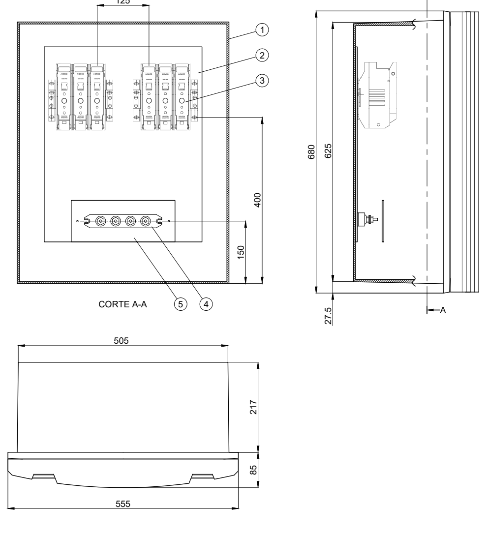 Caja Plástica con Seccionadores Fusible y Bornera Electroductos